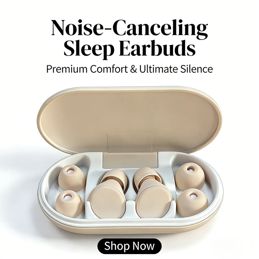 Vespré Deep earplugs beside their case on a nightstand
