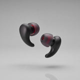 A pair of Vespré Wing earplugs in Matte Black